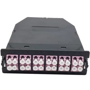 24F Black LC Duplex Multimode MPO MTP Fiber Cassette for 24 Ports OM3 OM4 OS2