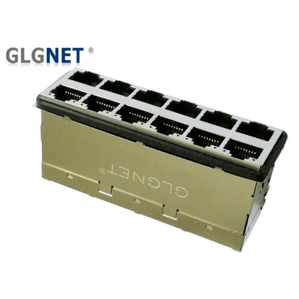 Magnetic RJ45 Connector 2 x 6 ports 10G BASE - T RJ45 Jack Surge Protection EMI