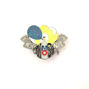 NYE Run Diecast Custom Soft Enamel Glitter Lapel Pin With Sequential Number Back