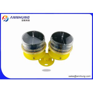 Red Solar Powered Led Flashing Lights / Waterproof Tower Warning Lights