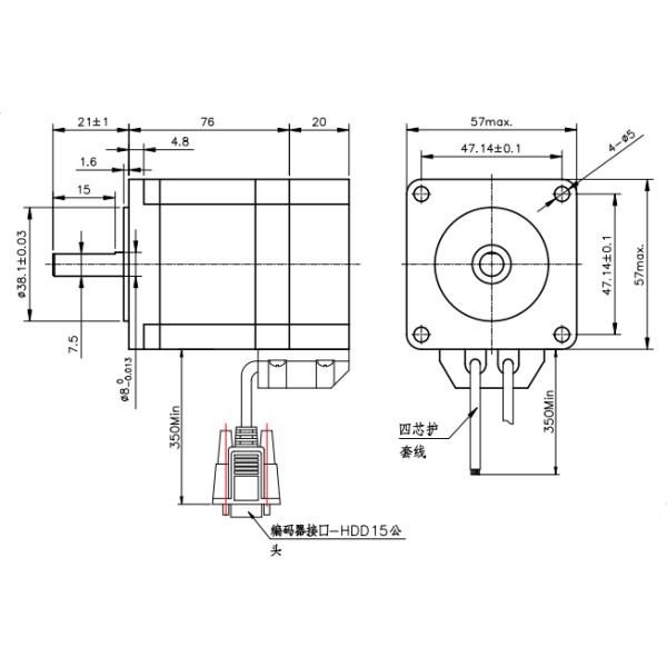 Nema23 18kg.Cm 4.2A Geared CNC Stepepr Motor With WPLF60 1:3 90 Degree Angle Gearbox