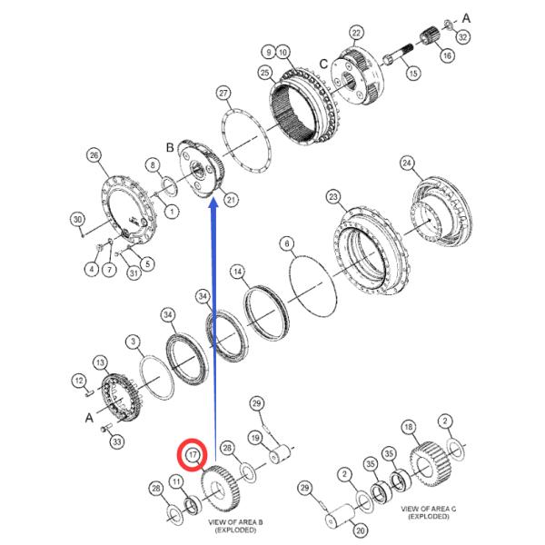 CAT E323 Final Drive 1st Gear Planetary 333 2991 Planet Carrier Parts