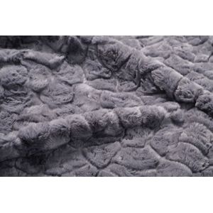 Grey Solid Faux Fur Rabbit Pattern Fabric Polyester 150cm