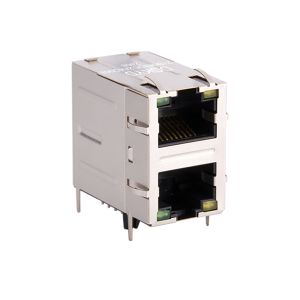 DGKYD21B083DC2A4D 2X1 dual port RJ45 connector, 100Mbps integrated filter,