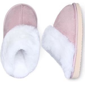 Cheap Fur Lined Warm Slippers With Memory Foam Kids Indoor Slippers with Breathable Faux Fur Lining and Odor Prevention for sale