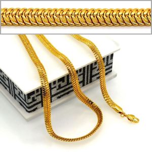 Cheap Korean Fishbone chain New Trendy Suitable for men and women Jewelry 18K Real Gold Plated for sale