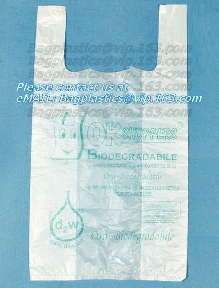 Quality En13432 certified compostable bag on roll, 100% Compostable Vest Carrier Plastic Biodegradable Shopping Bag with EN13432 wholesale