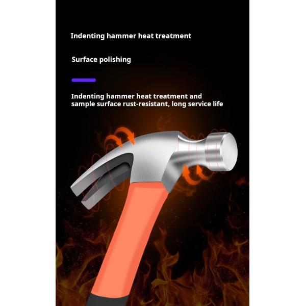 Steel Claw Hammer Hand Tools Durable Rust Resistant With TPR Non-Slip Handle
