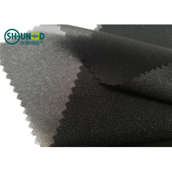White / Black Polyester Plain Weave Woven Fusing Interlining For Garment