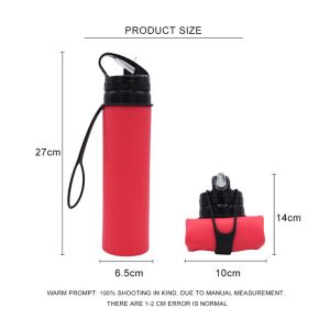Portable Multifunction 600ml Collapsible Silicone Water Bottle