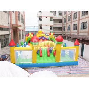 Kid Friendly Inflatable Amusement Park With Printing Outdoor Playground Blow Up