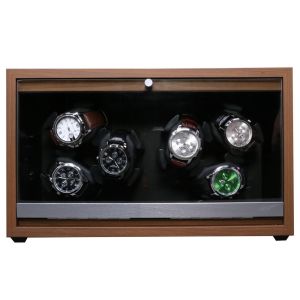 6 Slots Watch Winder Display Case Mechanical Watch Winder With 5 Speed Motor
