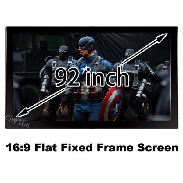 Quality Durable Multimedia Cinema Screen 92 Inch Diagonal 16 To 9 Format Flat Fixed Frame Screens wholesale