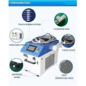 1000W 1500W 2000W 3000W Fiber Laser Cleaner Rust Removal With PLC Control System