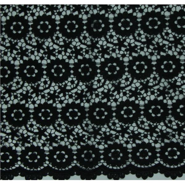 Black Geometrics Chemical Lace Embroidery Fashion fabric for Garment Accessories