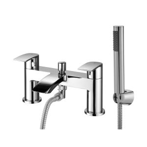 Stylish Bath Shower Mixer Black Chrome Finish Three Year Warranty