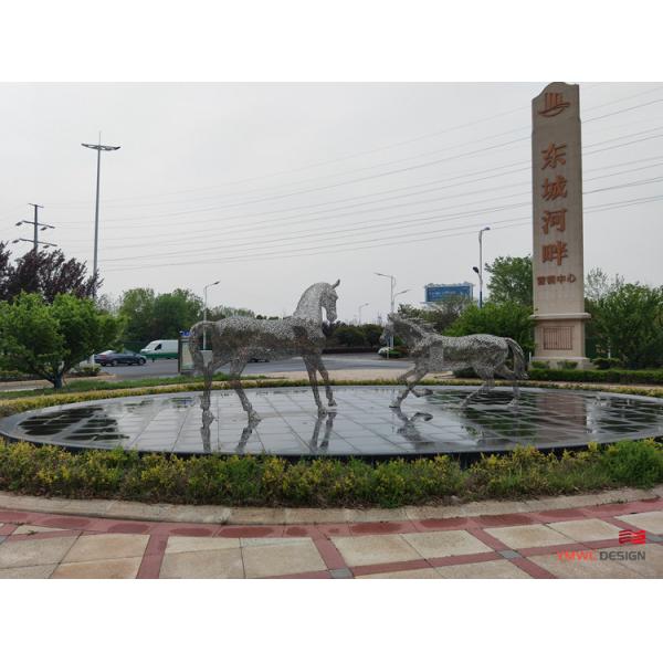 Welding Technique Stainless Steel Horse Sculpture for Urban Art Installation in Europe