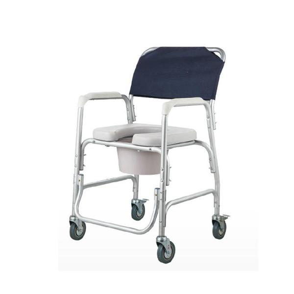 Quality Medical Commode Chair Aluminum Commode Wheel Chair Foldable Elderly With Bedpan wholesale