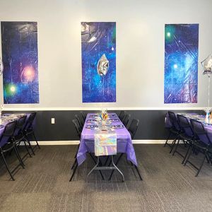 Laser Holographic Metallic Square Plastic Tablecloths