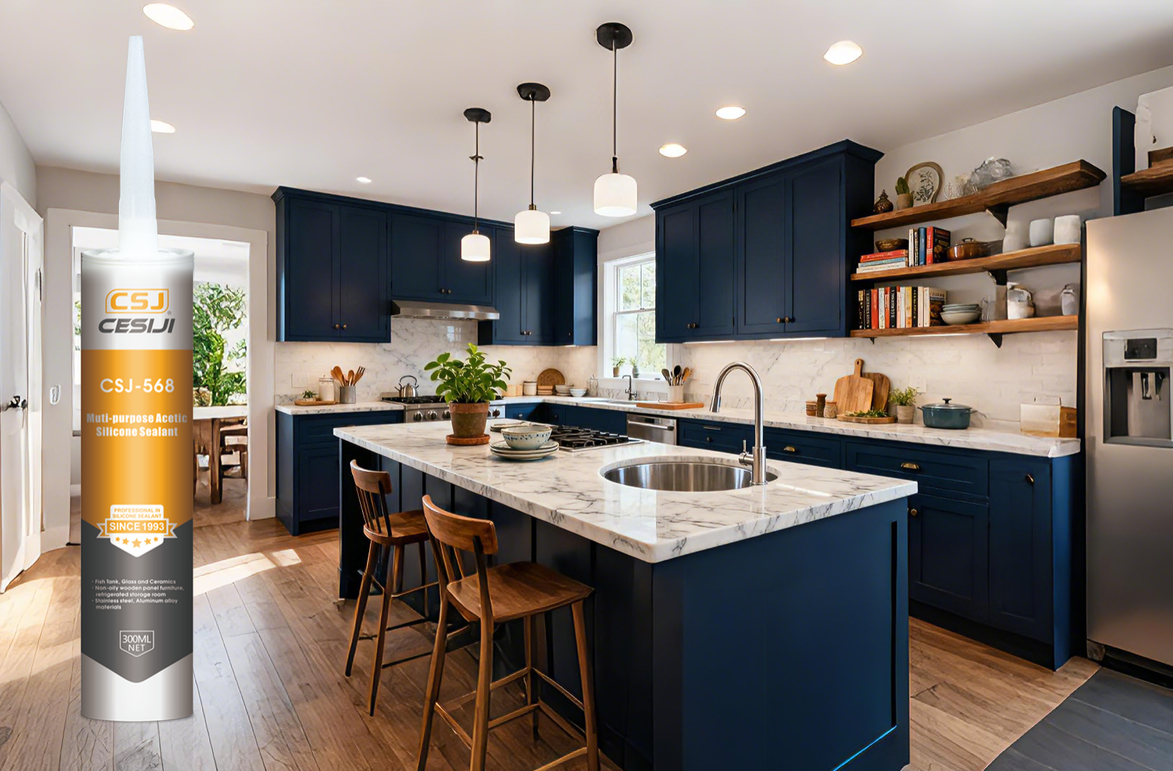 Flexible Acetic Silicone Sealant: 300ML High-Adhesion, Extreme Weatherproof