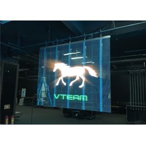 Energy Saving Large Outdoor Transparent LED Wall Giant Screen , Reduce The Wind