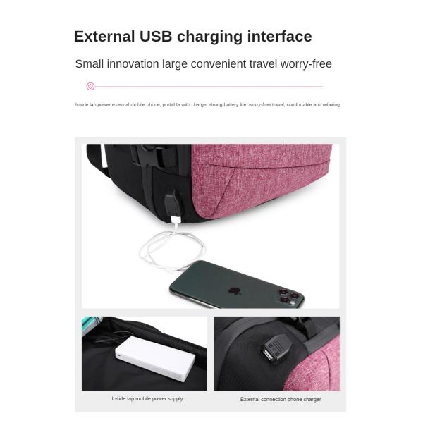 ISO9001 Unisex 32 Litre USB Travel Backpack With Shoe Compartment