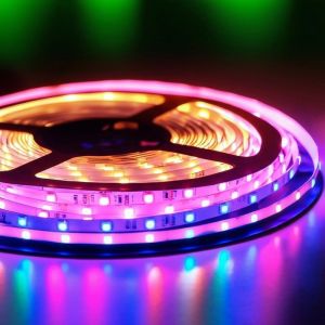 Cheap 20 Pcs/m Chip Quantity Colour Changing Led Strip Lights DC 5V Voltage for Your Creative Projects for sale