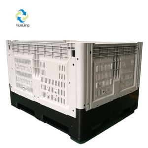 Bulk storage stackable collapsible pallet foldable grid mega plastic pallet box