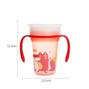 300ml PP 360 Degree Angle Baby Sippy Cup BSCI ISO9001 Certificate