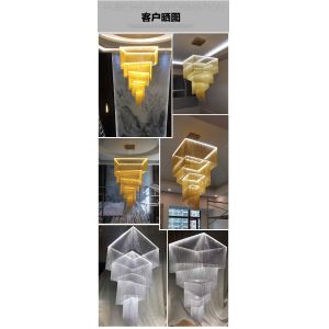 Hotel Large Project Chandelier rectangle interior lighting(WH-CC-26)