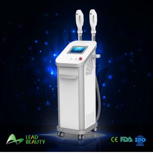 Vertical SHR hair removal machine with 2 handles