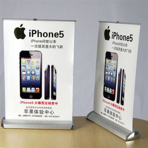 100% Aluminium Portable Retractable Mini A3 A4 Table Roll Up Banner Stand / Mini