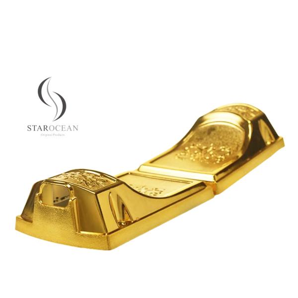 Shiny Golden PP Recycled Material Coffin Corner Anti-Fading Coffin Decoration 8# G