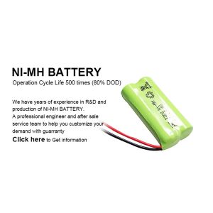 Custom Nickel Rechargeable Battery Pack 2.4V 600mah Nimh Aaa Battery