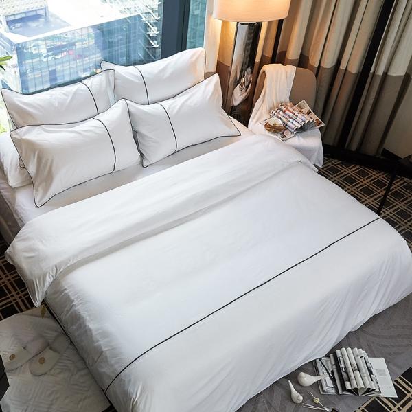 Quality Simple Solid Color Quilt Cover Bedding Set , Hotel Collection Sheets Knitted wholesale