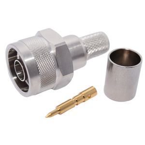 RF Connector, N-Type Straight Crimp Male for LMR-400, 50 Ohm