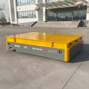 20T Electric Platform Truck With Steering Wheels Transfer Trolley