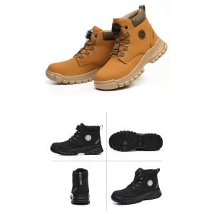 Wheat Security Work Boots Microfiber Leather Safety Boots With Stab-smash Steel