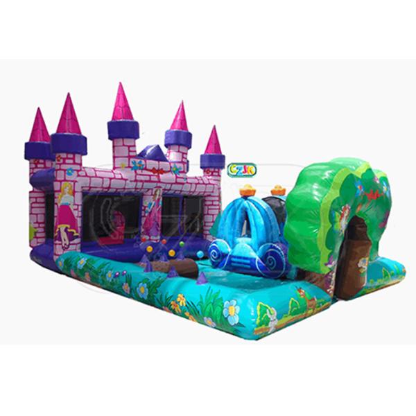 Commercial Inflatable Bounce House Combo Princess Castle Play Zone Customized