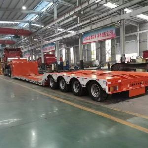 30-100 Tons Van Type Flatbed Semi Trailer 3 Axles Multi Function Skeleton Semi