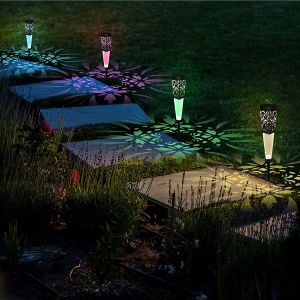 RGB Decorative Solar Panel Outdoor Lights Constant Bright Landscape Path For