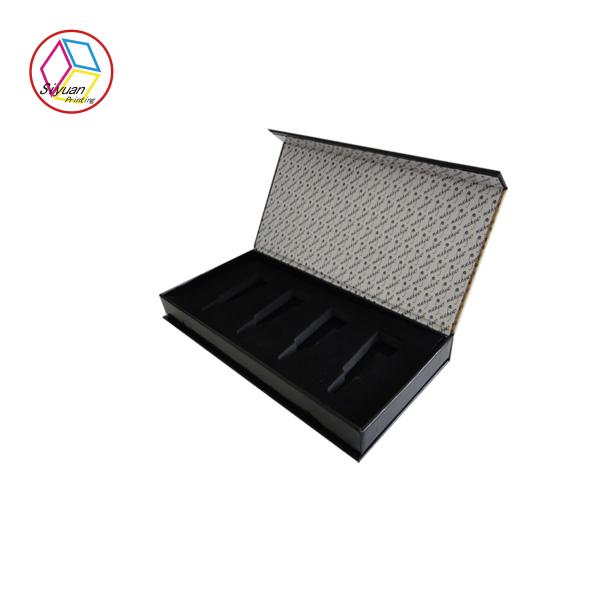 Quality Rectangle Black Printed Cardboard Makeup Box With EVA Insert wholesale