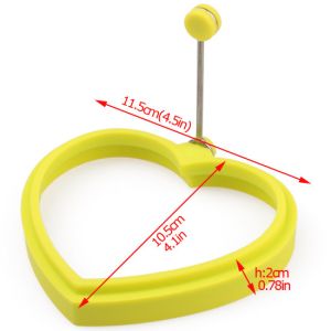 Eco-friendly Heart Shaped Silicone Egg Ring Mould With Handle