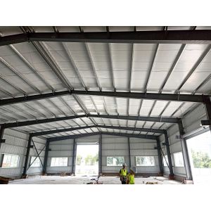 Cheap Steel Structure Galvanized Warehouse With Electric Shutter Door for sale