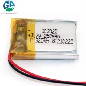 Cheap IEC62133 KC Approved Polymer Rechargeable Lipo 602025 250mah 3.7v Lithium Battery for sale