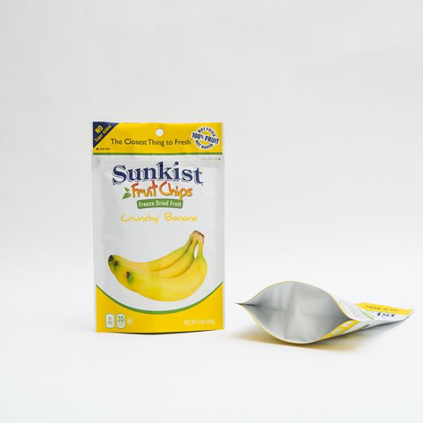 Quality 1.4oz Dry Banana Chips Food Packaging Recyclable Stand Up Pouches With Zipper wholesale
