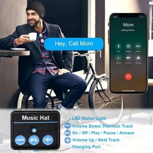 Cheap B5 Wireless Beanie hat with bluetooth, Hands-free phone calls &amp; Music playing with Warmth for Men,Women Winter sports for sale