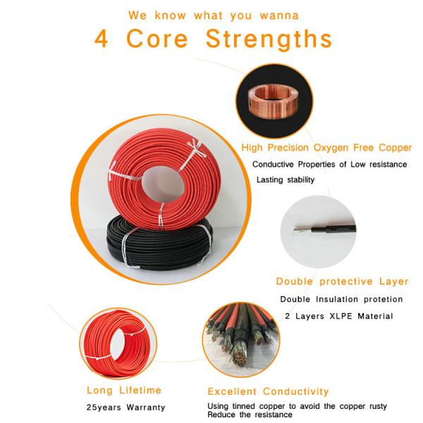High Electrical Conductivity Single Core Electrical Cable 6.0mm OD 4.0mm2 Black Or Red