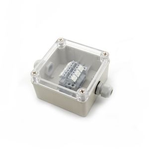 China Plastic Junction Box 125*125*75mm Electric Distribution Enclosure Waterproof Clear Cover with Connectors on sale