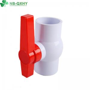 China Glue Connection Form Agricultural Irrigation Milk White PVC Control Valve Ball Valve on sale